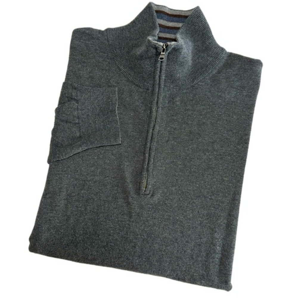 Banana Republic Half Zip pullover Cotton Sweater Mens Sz L Grey‎